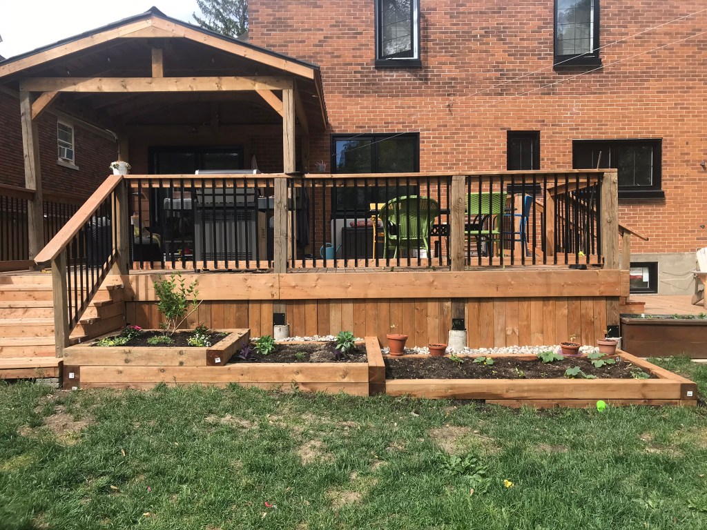 Backyard garden boxes