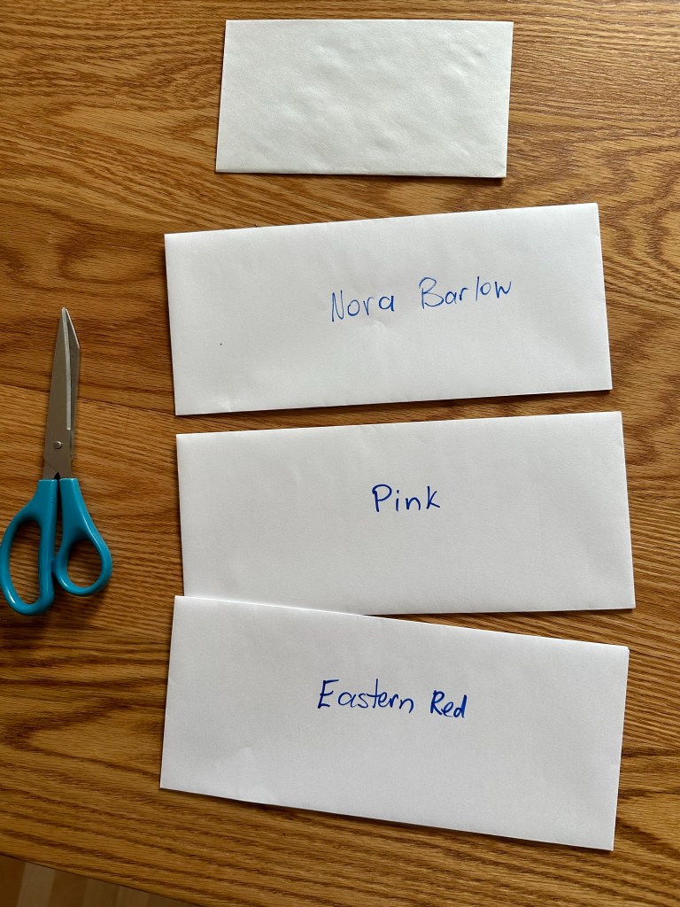 Envelopes for collecting columbine seed heads